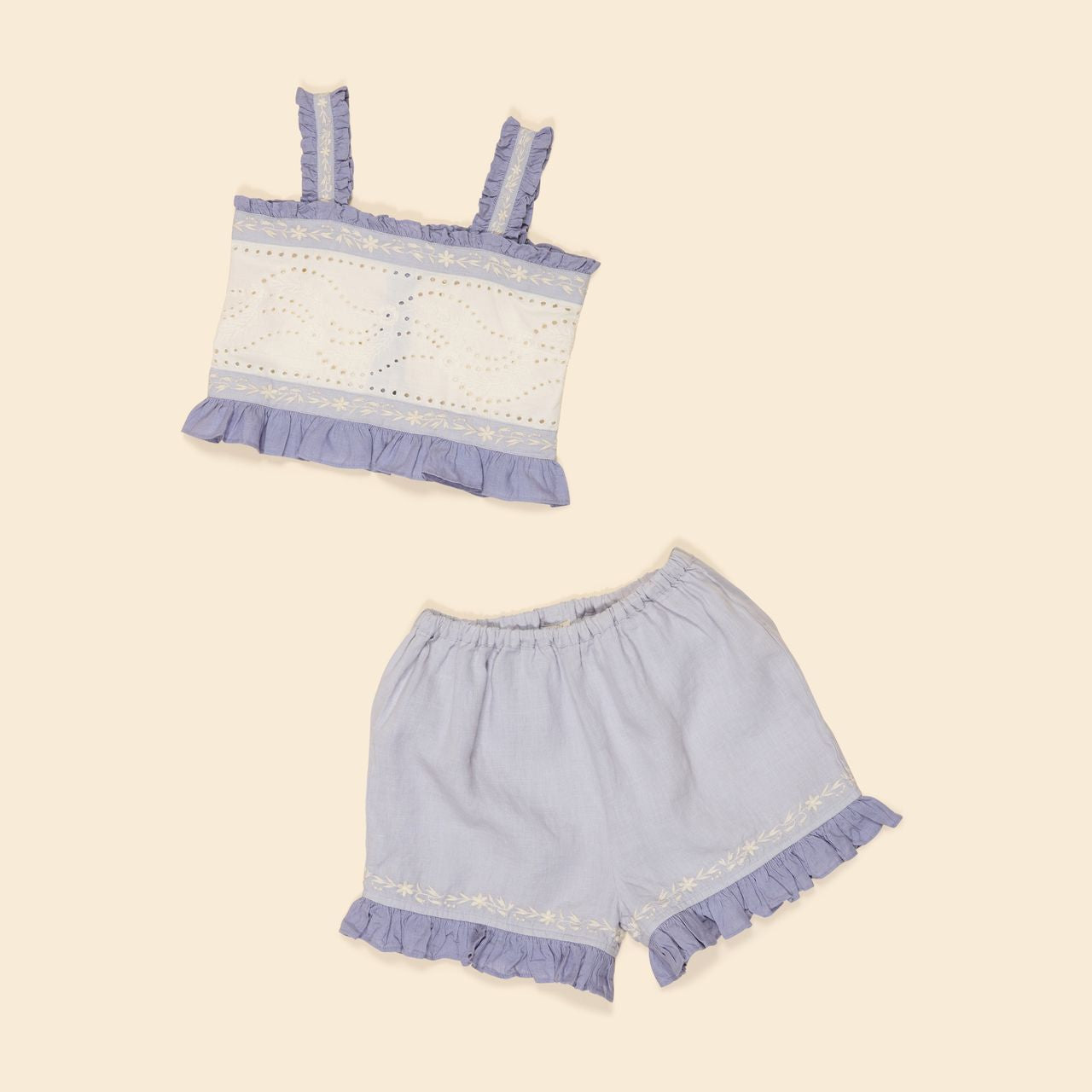 Apolina, Theodora Short Set in Blue-Lilac/Lilac-Grey – CouCou