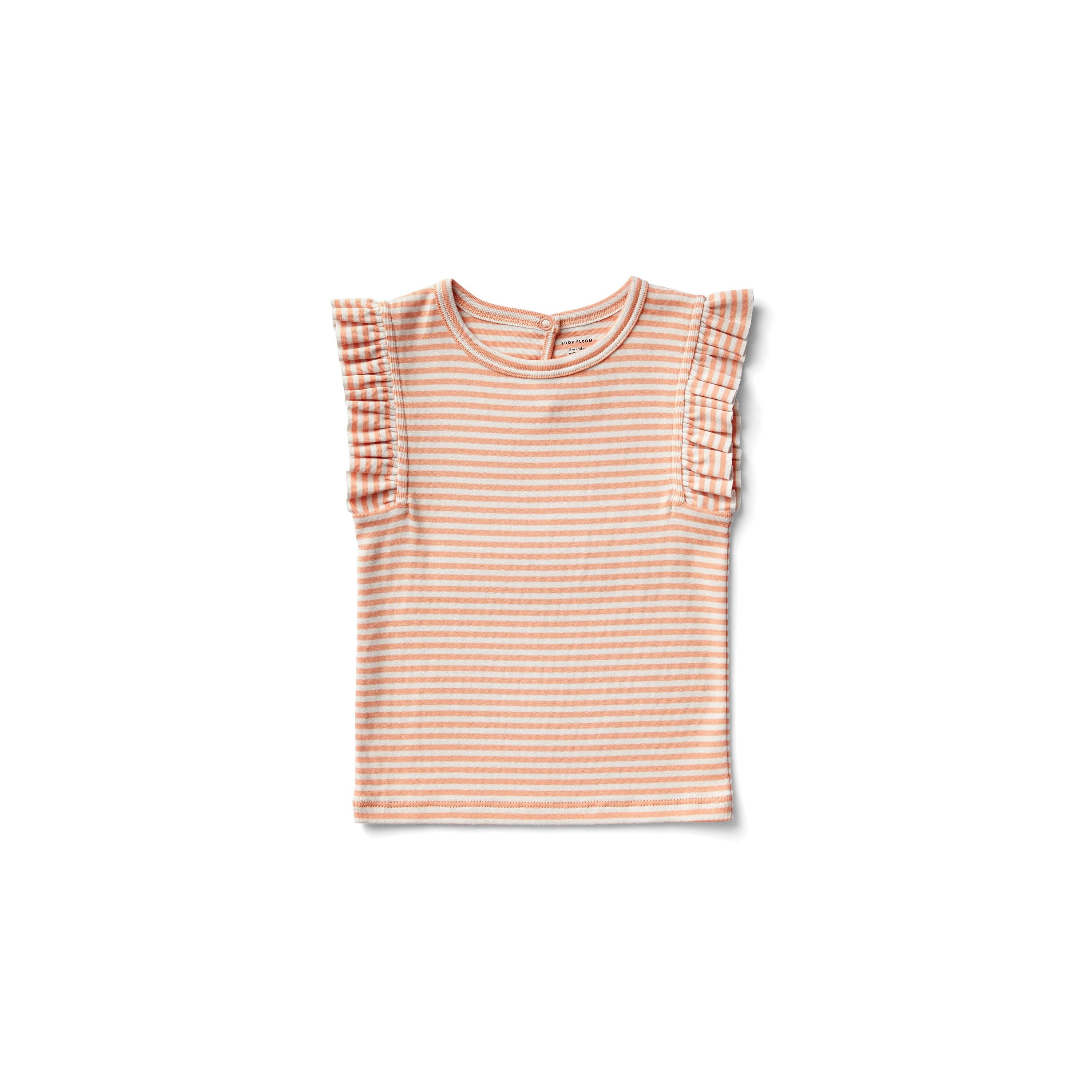 SOOR PLOOM Frill Tee 6y Frill Tee in Fleur Print Sorbet by Soor