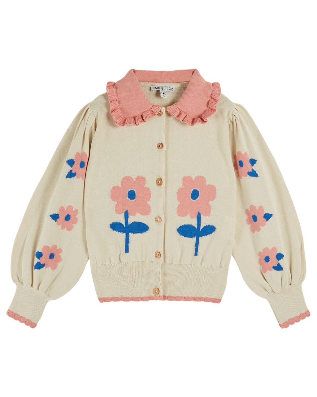 Emile et Ida, Flower Cardigan in Light Beige – CouCou