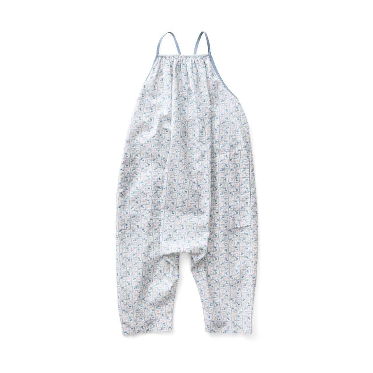 Soor Ploom, Ines Romper in Flower Press Print, Azul – CouCou